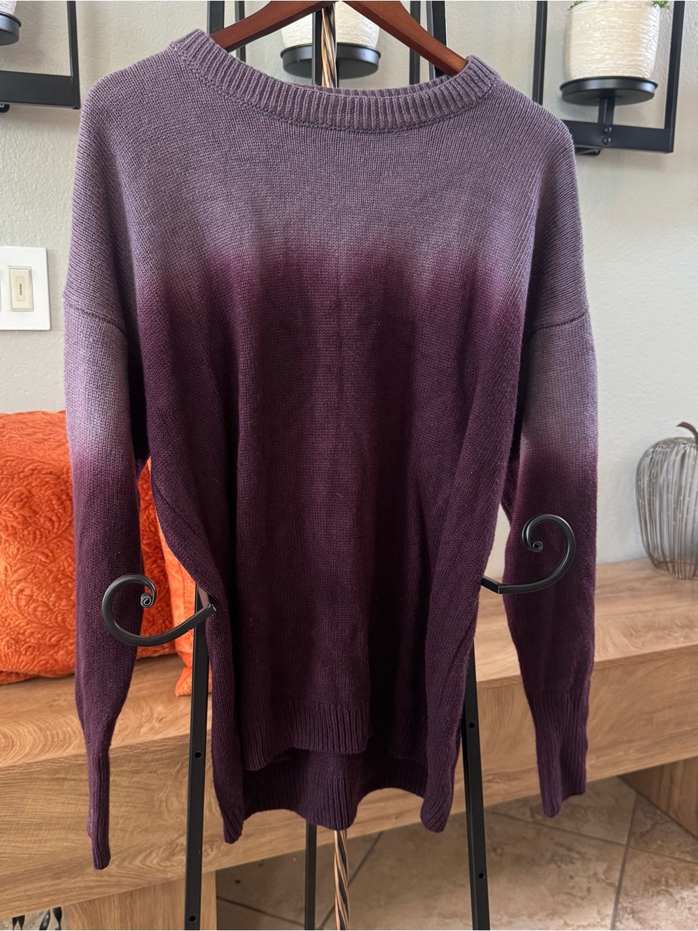 Simply Vera Vera Wang Plum Ombre Crewneck Sweater
